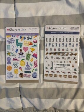 Bloom Planner Sticker Packs:  Fitness and Household Chores